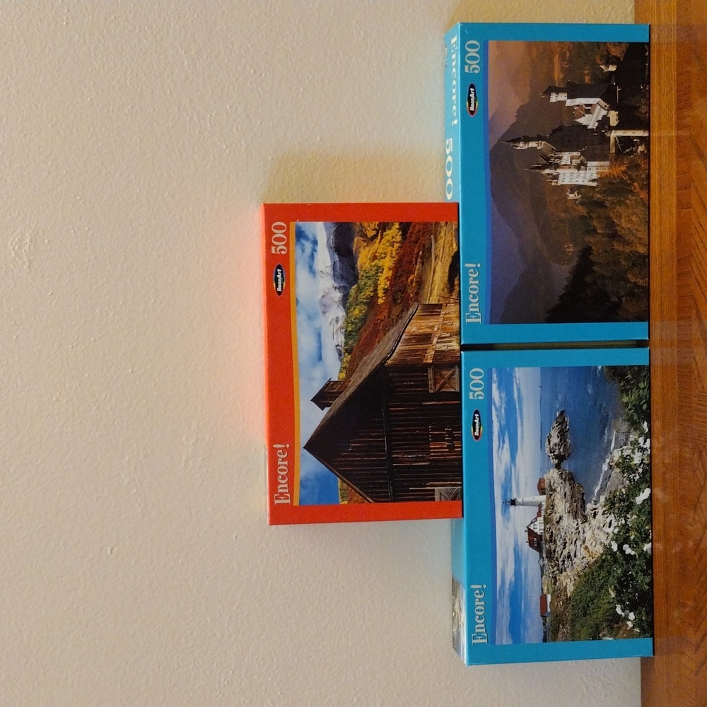Encore 500 Piece Puzzles Set/3 Factory Sealed
